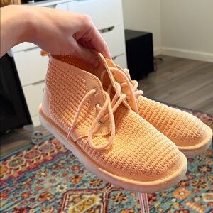 UGG Apricot Knit High-Top Sneakers